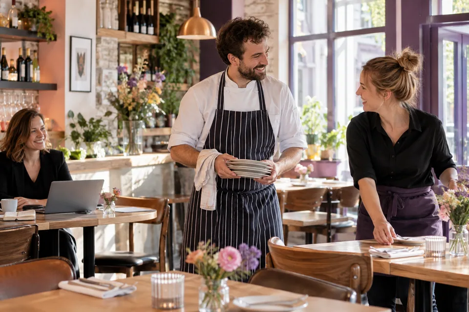 Hospitality team preparing for the working week